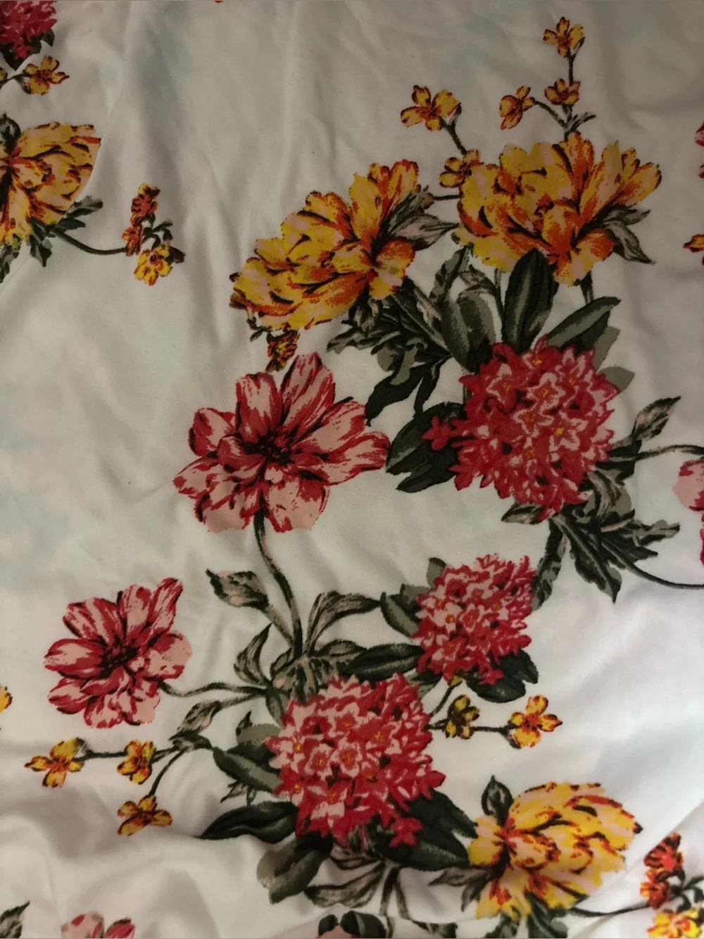 Bobbie Brooks White Tunic with Pink & Yellow Floral Print